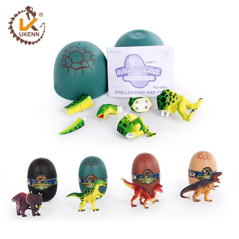 4 개/몫 공룡 퍼즐 계란 3D 교육 피규어 장난감 선물 4666S